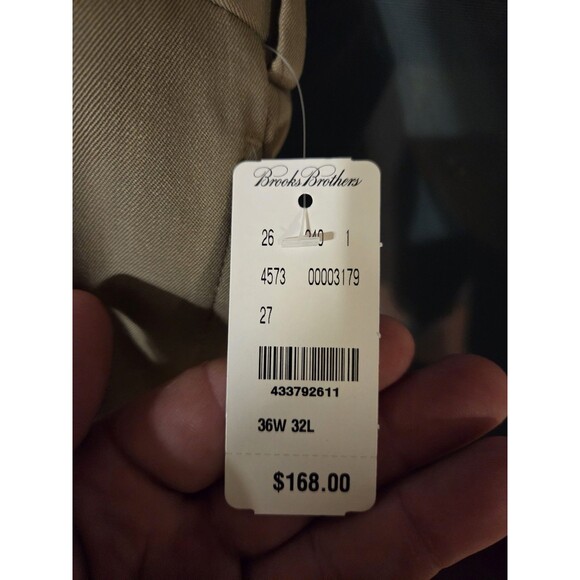 Brooks Brothers Men’s Dress Pants 36x32 Madison Straight Leg Beige NWT - Picture 6 of 7